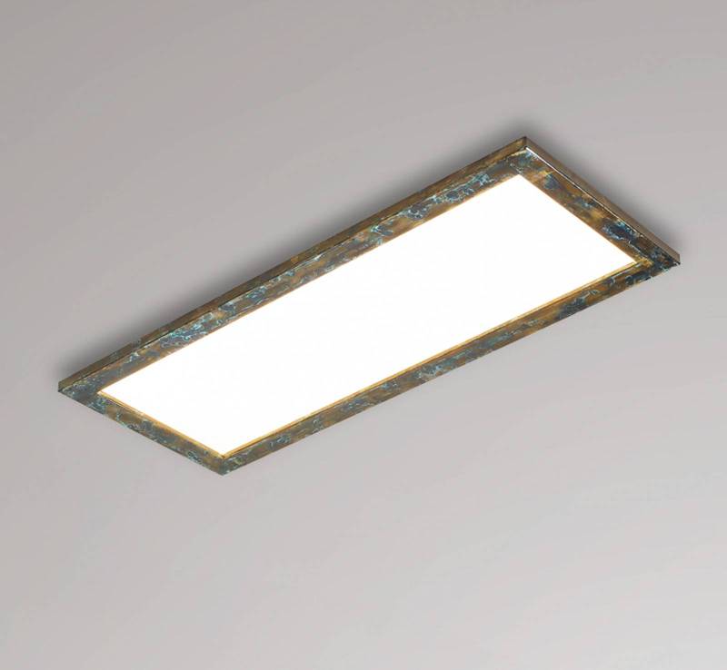 Quitani LED-Panel Aurinor, goldfarbig patiniert, 86 cm von Quitani
