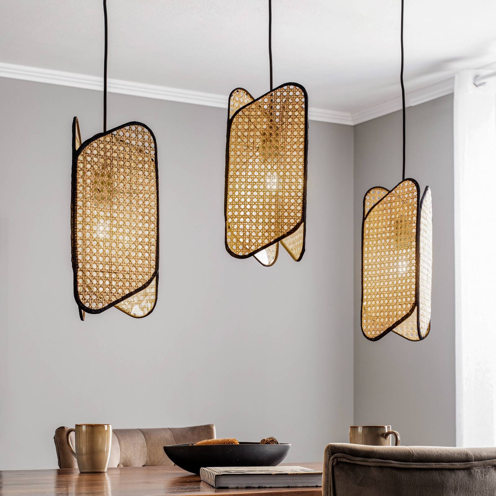 Lucande Bassiola Hängelampe aus Bambus, 3-flammig Lucande Bassiola Hängelampe aus Bambus, 3-flammig von LUCANDE