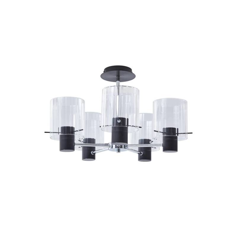 Lucande Deckenlampe Eirian 10019957 Modern in Transparent aus Metall 5-flammig E27 Wohnzimmerleuchte von LUCANDE