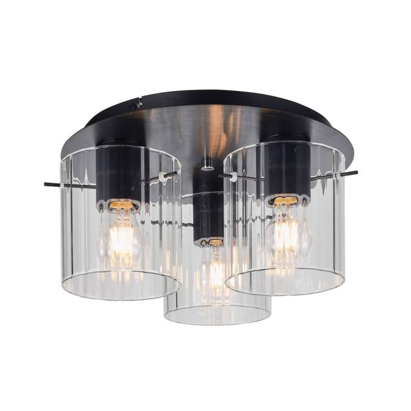 Lucande Deckenlampe Eirian 10019959 Modern in Transparent aus Metall 3-flammig E27 Wohnzimmerleuchte von LUCANDE