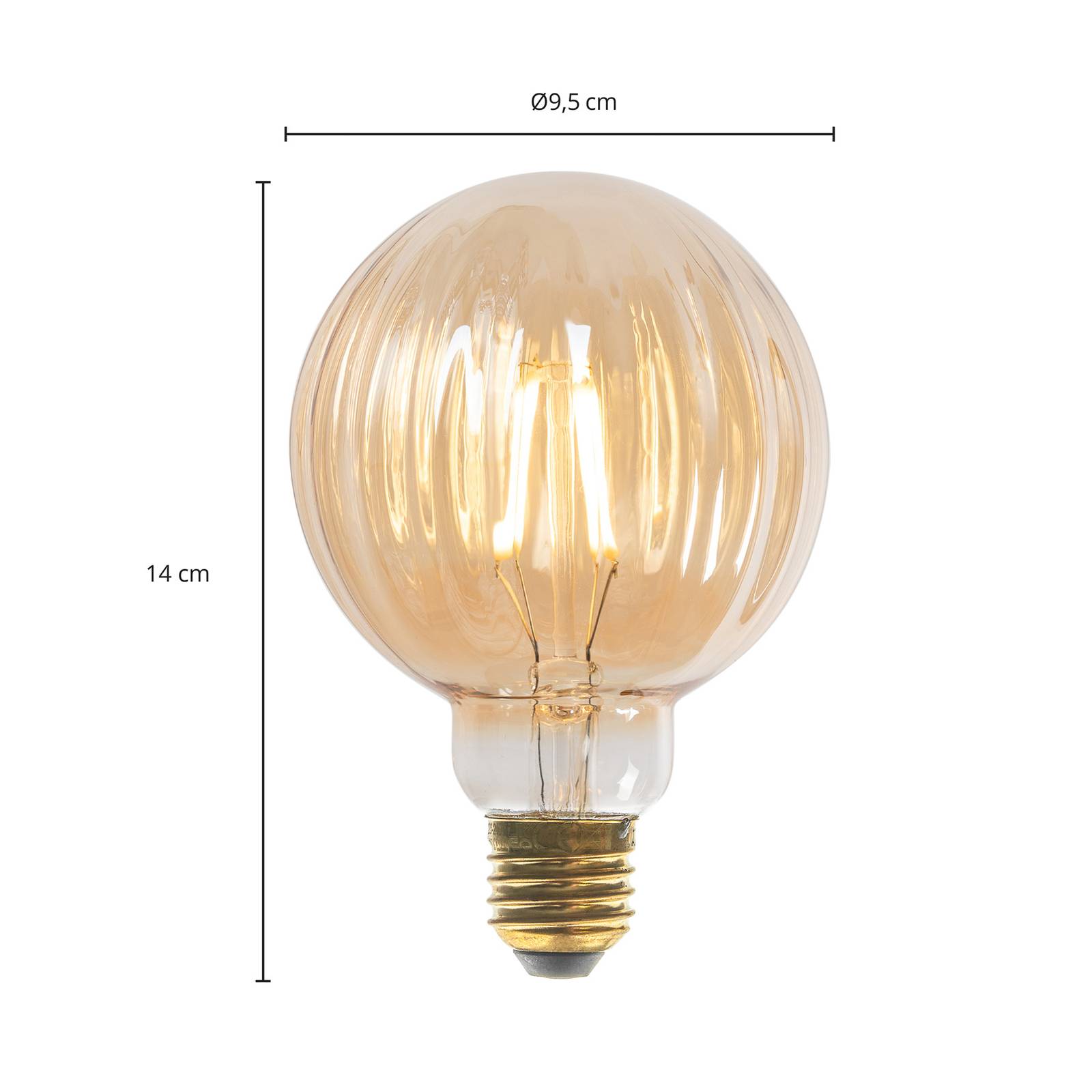 E27 3,8W LED G95 2700K 340lm Rillen amber 2er E27 3,8W LED G95 2700K 340lm Rillen amber 2er von LUCANDE