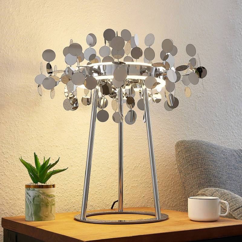 Lucande Glimmo LED-Tischleuchte, chrom von LUCANDE