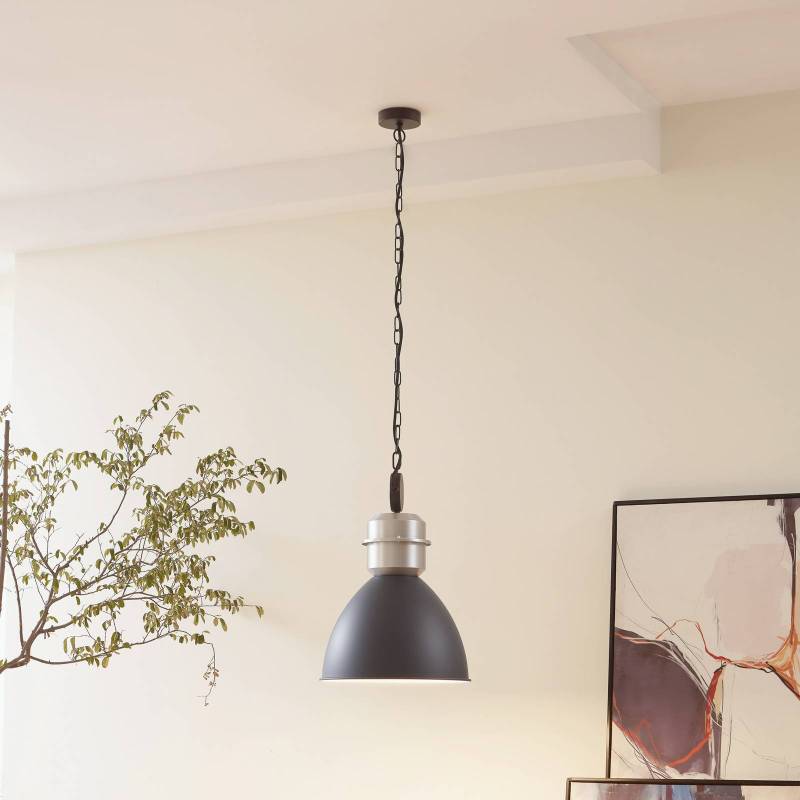 Lucande Hängeleuchte Kaeloria, schwarz/silber, Alu, Ø 35 cm von LUCANDE