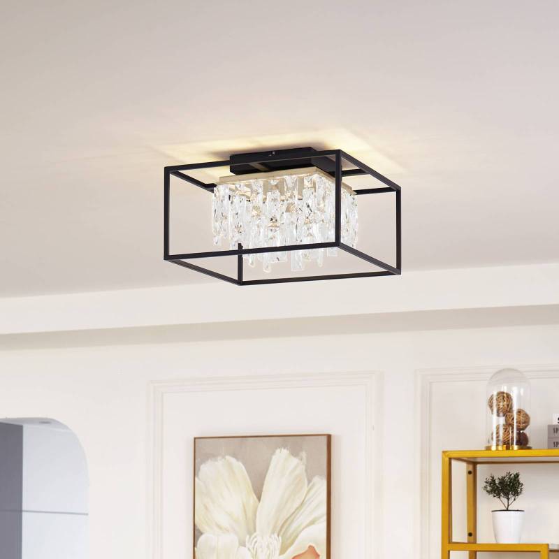 Lucande LED-Deckenlampe Kassi, schwarz, Eisen, dimmbar, 40cm von LUCANDE