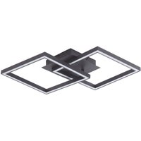 LED-Deckenlampe Tjado, Quadrat, 2-flammig, 65 cm - Schwarz, weiß - Lucande von LUCANDE