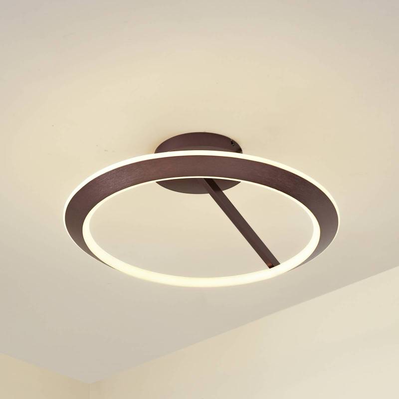 Lucande LED-Deckenleuchte Eldra, kaffeebraun, Ø 55 cm, CCT von LUCANDE