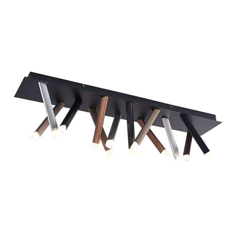 Lucande LED Deckenleuchte Stoika 9918006 Dimmbar Modern in Schwarz aus Metall 12-flammig Wohnzimmerleuchte von LUCANDE