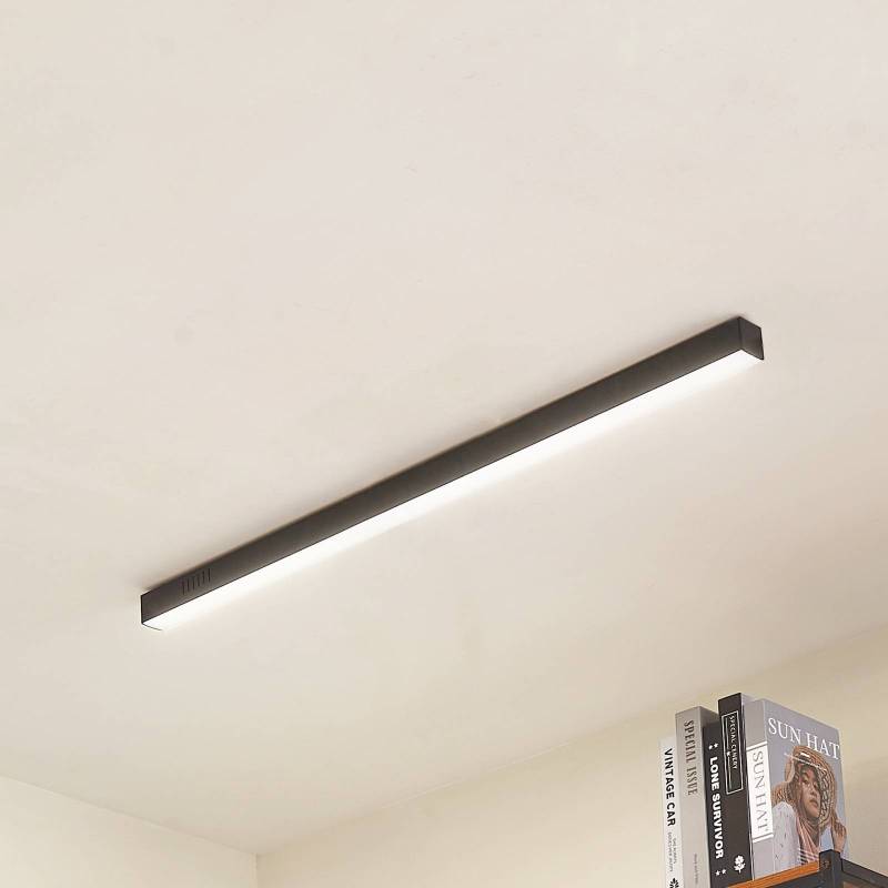 Lucande LED-Deckenleuchte Teniona, 101 cm, schwarz, Alu von LUCANDE