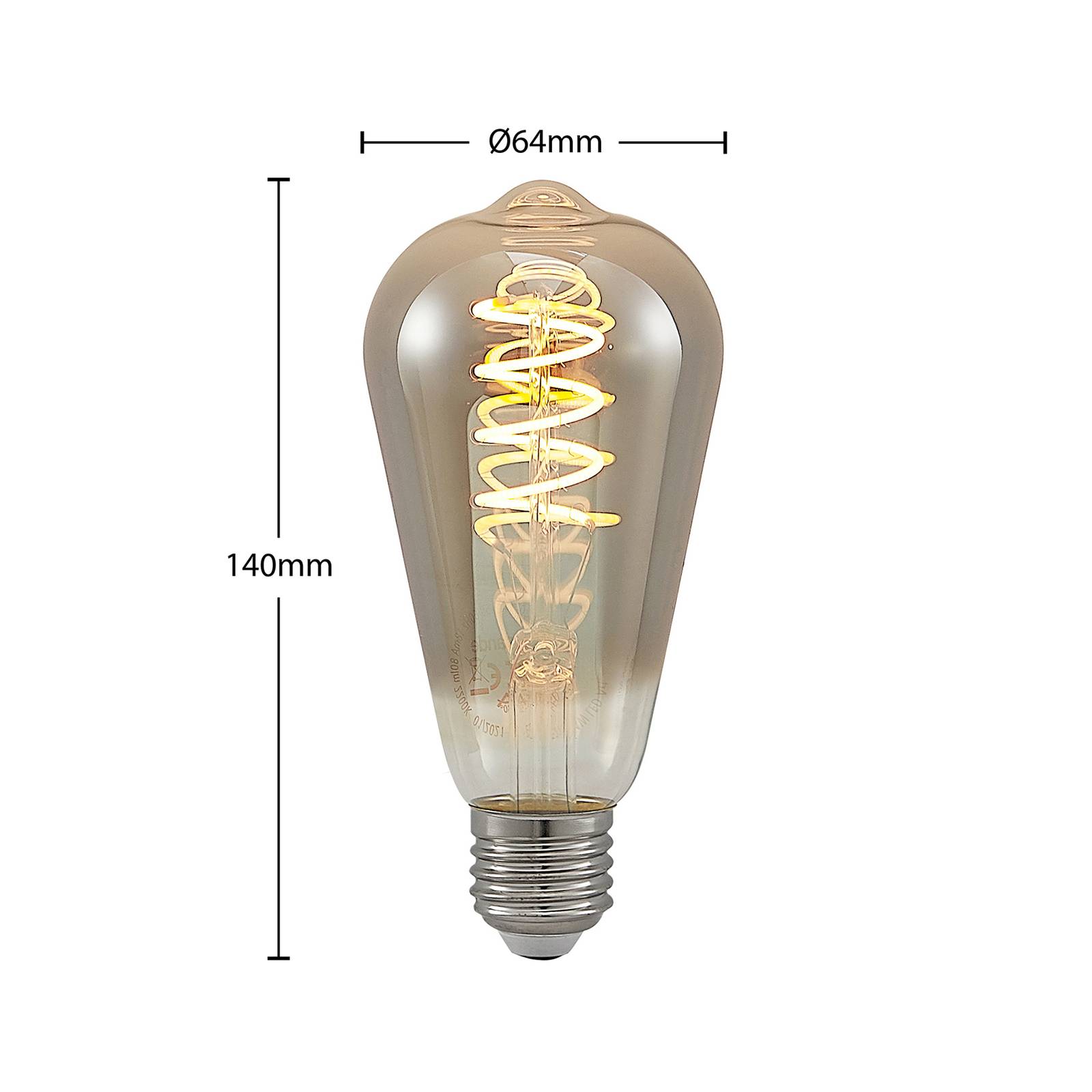 Lucande LED E27 ST64 4W 1.800K dimmbar smoke 5-er von LUCANDE