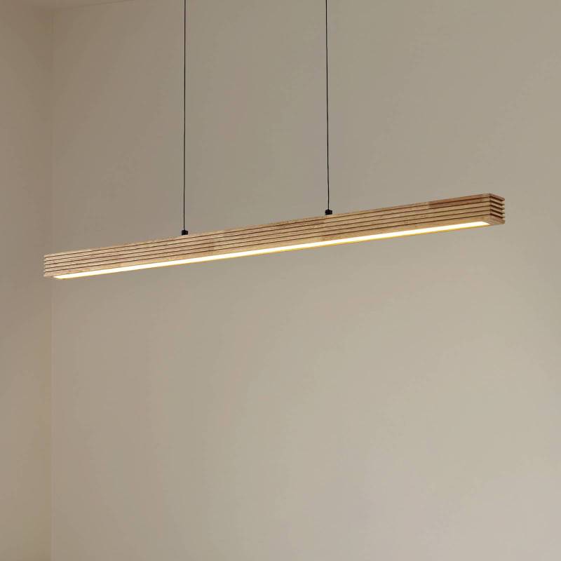 Lucande LED-Hängeleuchte Emara, holz hell, Eiche, CCT von LUCANDE