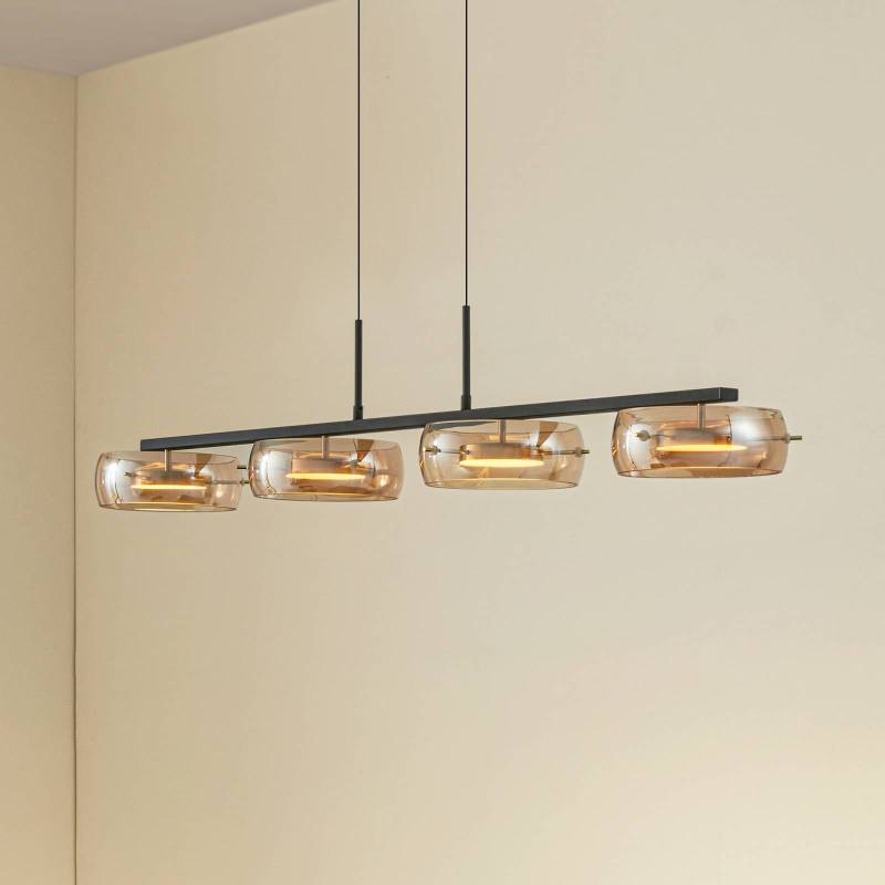 Lucande LED-Hängeleuchte Martis, amber, 4-flg., dimmbar von LUCANDE