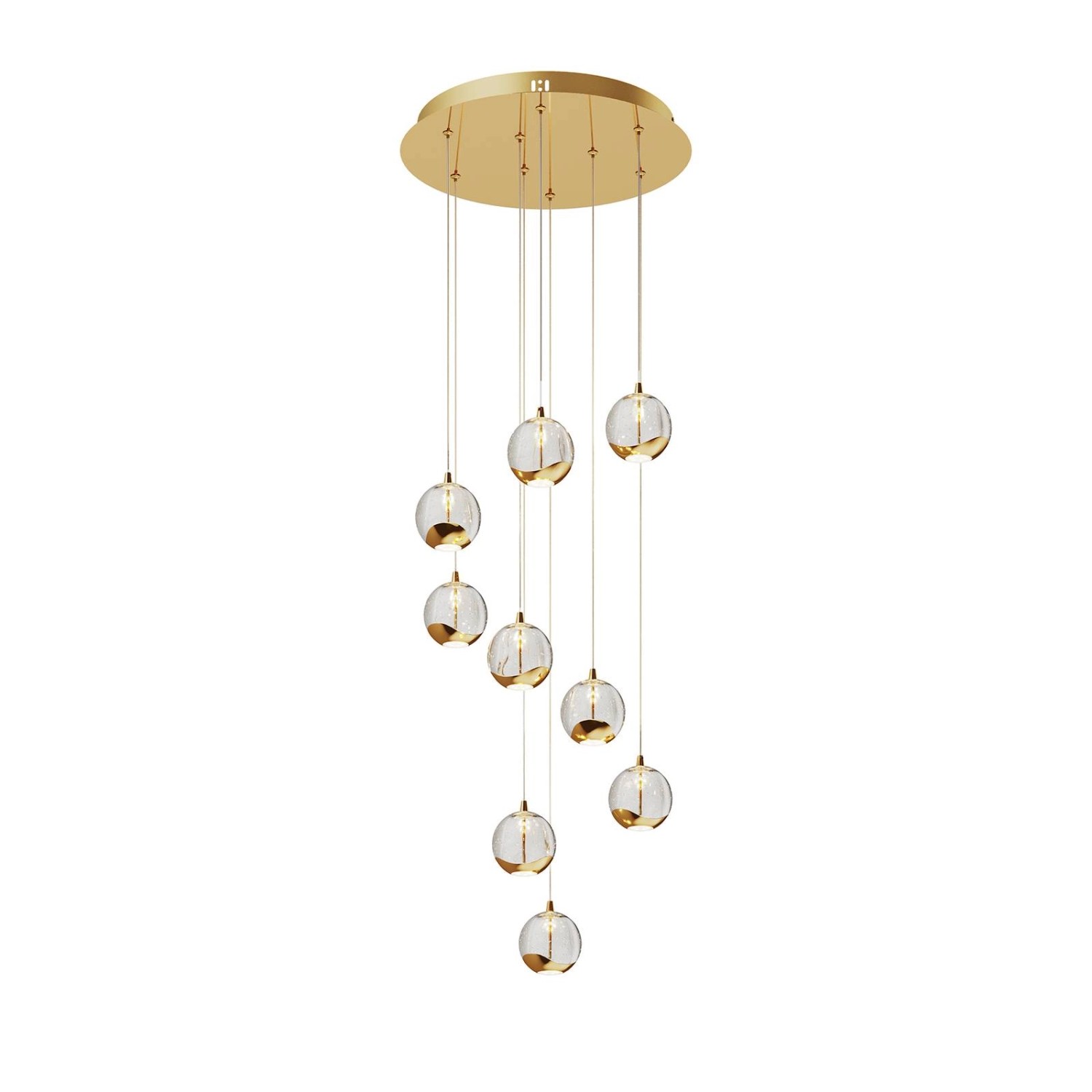 Lucande LED Pendelleuchte Hayley 9626556 Design Modern in Gold Messing aus Glas 9-flammig Wohnzimmerleuchte Lucande LED Pendelleuchte Hayley 9626556 Design Modern in Gold Messing aus Glas 9-flammig Wohnzimmerleuchte von LUCANDE