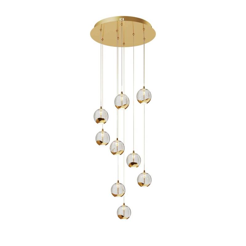 Lucande LED Pendelleuchte Hayley 9626556 Design Modern in Gold Messing aus Glas 9-flammig Wohnzimmerleuchte Lucande LED Pendelleuchte Hayley 9626556 Design Modern in Gold Messing aus Glas 9-flammig Wohnzimmerleuchte von LUCANDE
