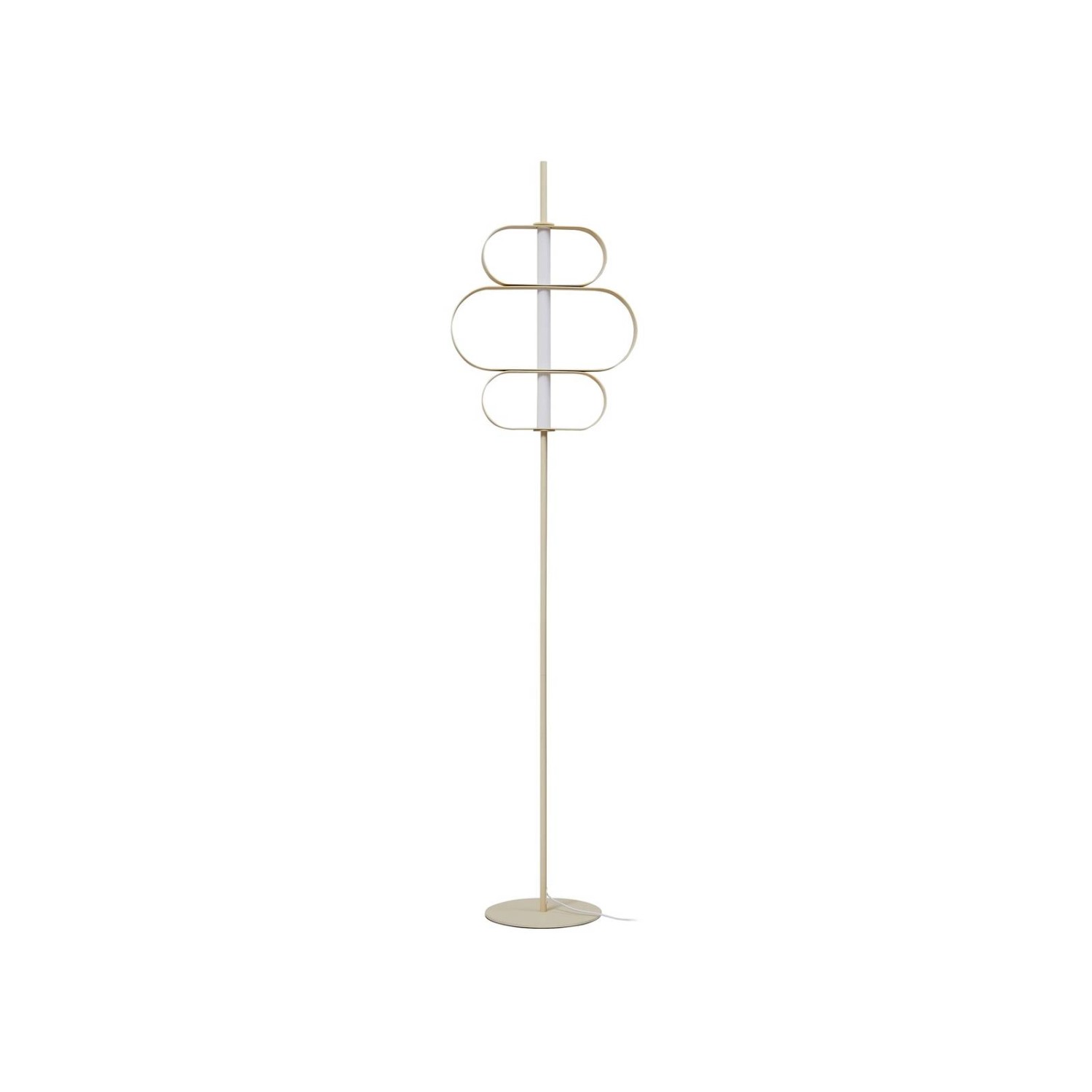 Lucande LED Stehlampe Audrina 10020259 Dimmbar Modern in Creme aus Metall 1-flammig Wohnzimmerleuchte von LUCANDE
