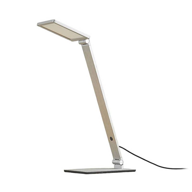 Lucande LED Tischlampe Resi 9621663 Dimmbar Modern in Alu aus Aluminium 1-flammig Arbeitszimmerleuchte von LUCANDE