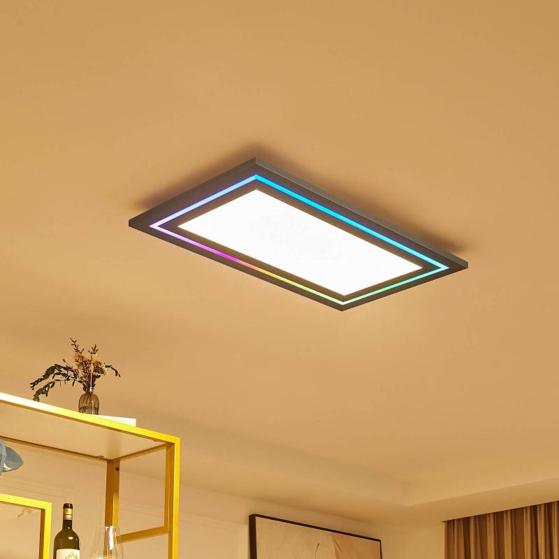 Lucande LED-Deckenlampe Leicy, nickel, 80 cm, RGBIC, CCT Lucande LED-Deckenlampe Leicy, nickel, 80 cm, RGBIC, CCT von LUCANDE