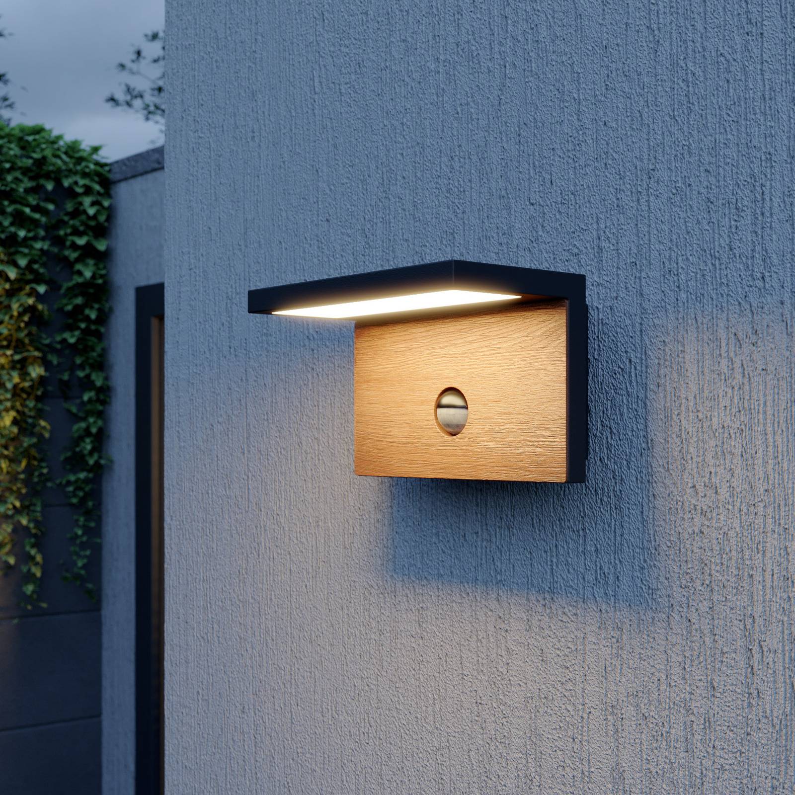 Lucande Lignus LED-Außenwandlampe, Bewegungsmelder von LUCANDE