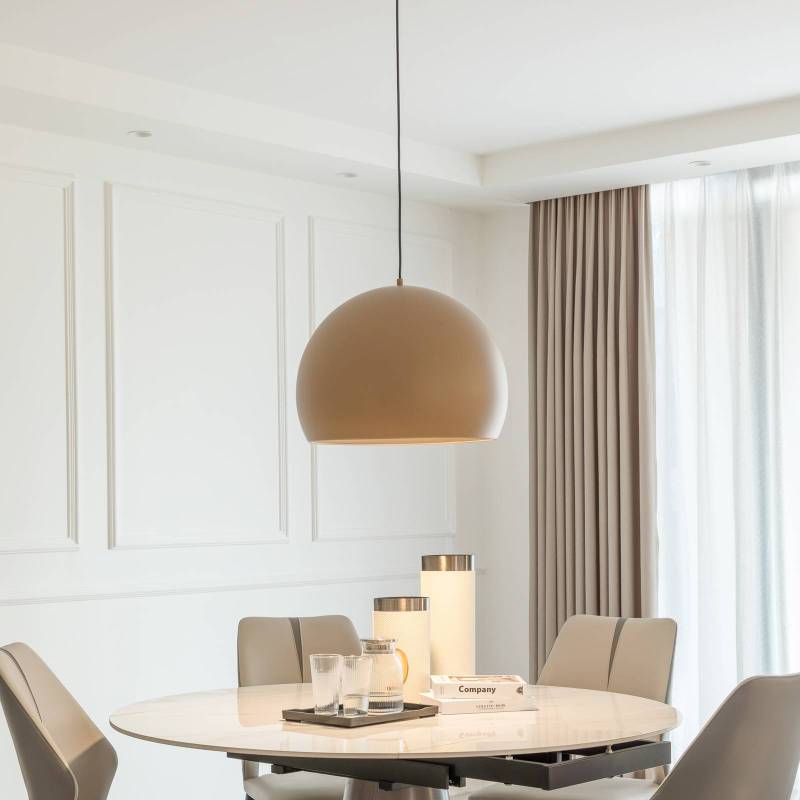 Lucande LED-Hängeleuchte Lythara, braun, Ø 50 cm, Aluminium von LUCANDE
