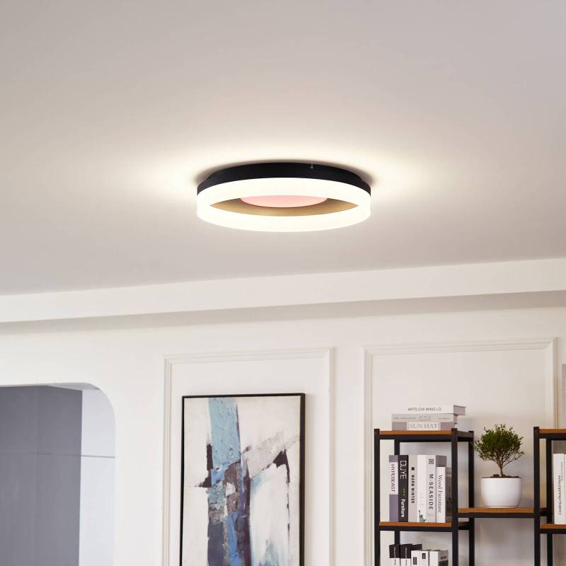 Lucande Smart LED-Deckenlampe Squillo schwarz Tuya RGBW CCT von LUCANDE