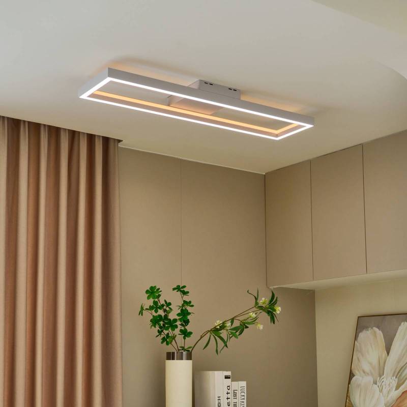 Lucande Smart LED-Deckenleuchte Tjado, 100 cm, weiß, RGBW von LUCANDE