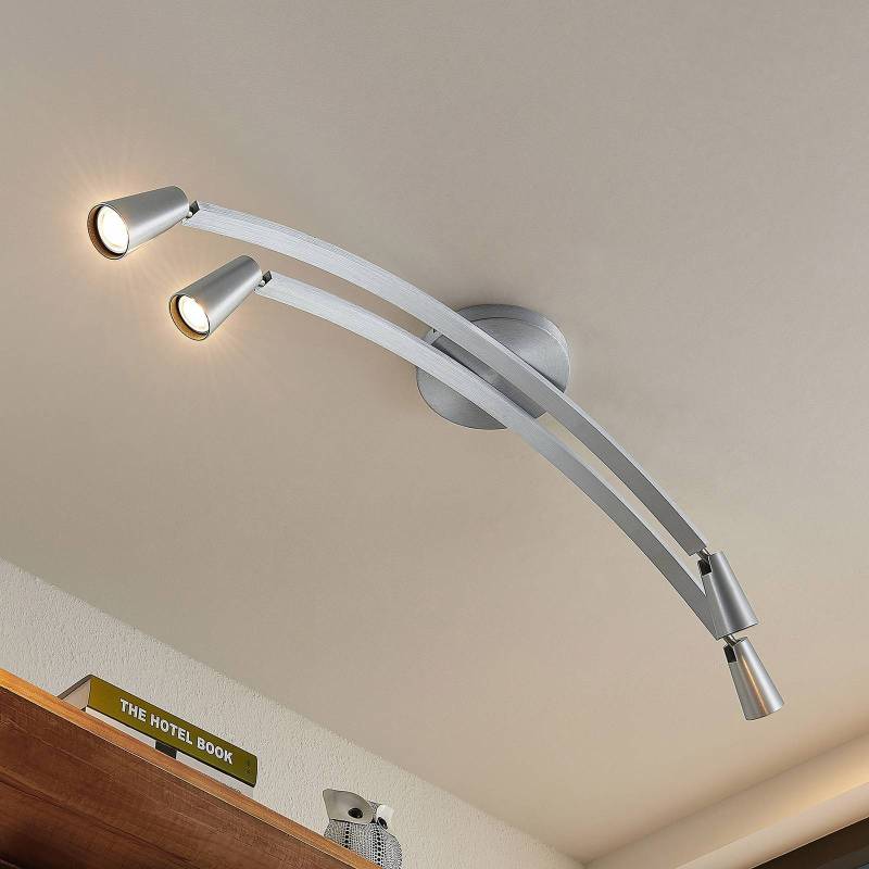 Lucande Velanoris Deckenlampe, 4-fl. alu gebürstet von LUCANDE