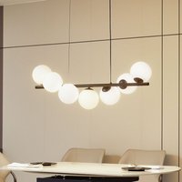 Neuwertig] Lucande Hängeleuchte Isandro Hängelampe Leuchte Lampe Schwarz / Opal 7 Flammig B-Ware von LUCANDE