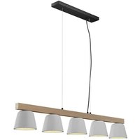 [NEUWERTIG] Lucande Kalinda Hängeleuchte Pendelleuchte Deckenlampe Beton Holz 5 Flammig 501 B-Ware von LUCANDE
