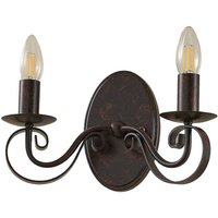 Rostfarbene Wandleuchte Caleb, 2-flammig - rostbraun von LUCANDE