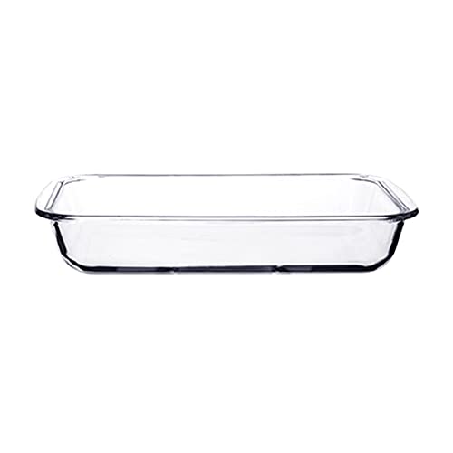 Auflaufform Klare Glas Backscheibe Ofen Safe Auflaufbacken, Kochen Oblong Kasserolle Teller Rechteckige Backen Pan Glas Backformen, 1 Stück Auflaufformen (Size : 1L) von LUCBEI