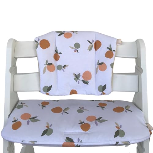 LUCCA kids Kissen für Hochstuhl, mit Kunststoffbeschichtung für eine einfache Reinigung, kompatibel mit Hauck Alpha und ähnlichen Modellen (Obstweiß) von LUCCA kids
