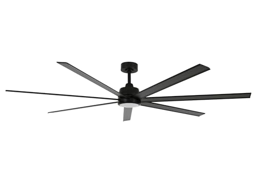 LUCCI AIR Atlanta II Deckenventilator mit 7 Aluminium Flügeln und 183 cm Durchmesser, sehr leiser und sparsamer Motor mit 6 Geschwindigkeiten (Schwarz) von LUCCI AIR