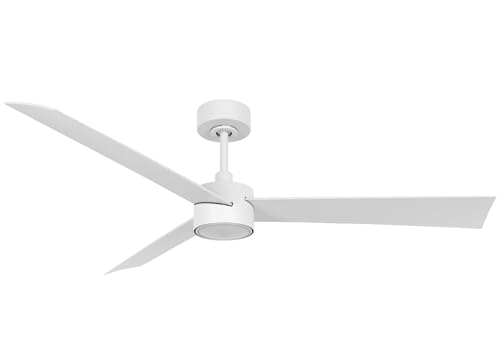 LUCCI AIR Climate IV Deckenventilator mit LED Leuchte, 3 Flügeln mit 132 cm Durchmesser, leiser und sparsamer Motor mit 6 Geschwindigkeiten, inklusive Fernbedienung und Leuchtmittel (Weiß) von LUCCI AIR
