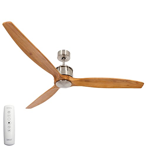 LUCCI AIR Deckenventilator Akmani, Ventilator inkl. Fernbedienung, moderner Deckenlüfter mit 3-Echtholz-Flügeln, Ø 152 cm von LUCCI AIR