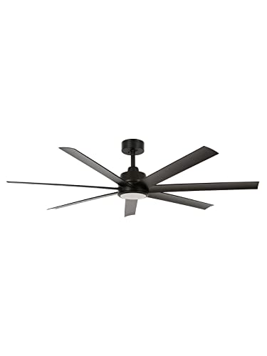 LUCCI AIR Deckenventilator Airfusion Atlanta – 7 Flügel - mit Sommer/Winter Modus –inkl. LED Leuchte und Fernbedienung – 142 cm Durchmesser (Schwarz) von LUCCI AIR