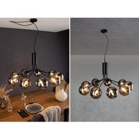 Luce Ambiente Design - Pendelleuchte neptun 9 flammig Schwarz & Rauchglas, bis 161cm lang von LUCE AMBIENTE DESIGN