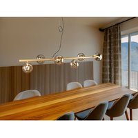 Pendelleuchte neptun 6 flammig Messing & Amberglas 200cm lang, Breite 144cm Pendelleuchte neptun 6 flammig Messing & Amberglas 200cm lang, Breite 144cm von LUCE AMBIENTE DESIGN