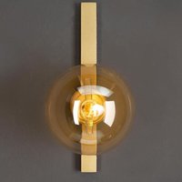 Außergewöhnliche Wandlampe pluto Messing 1 flammig - Glaskugel Amber von LUCE DESIGN