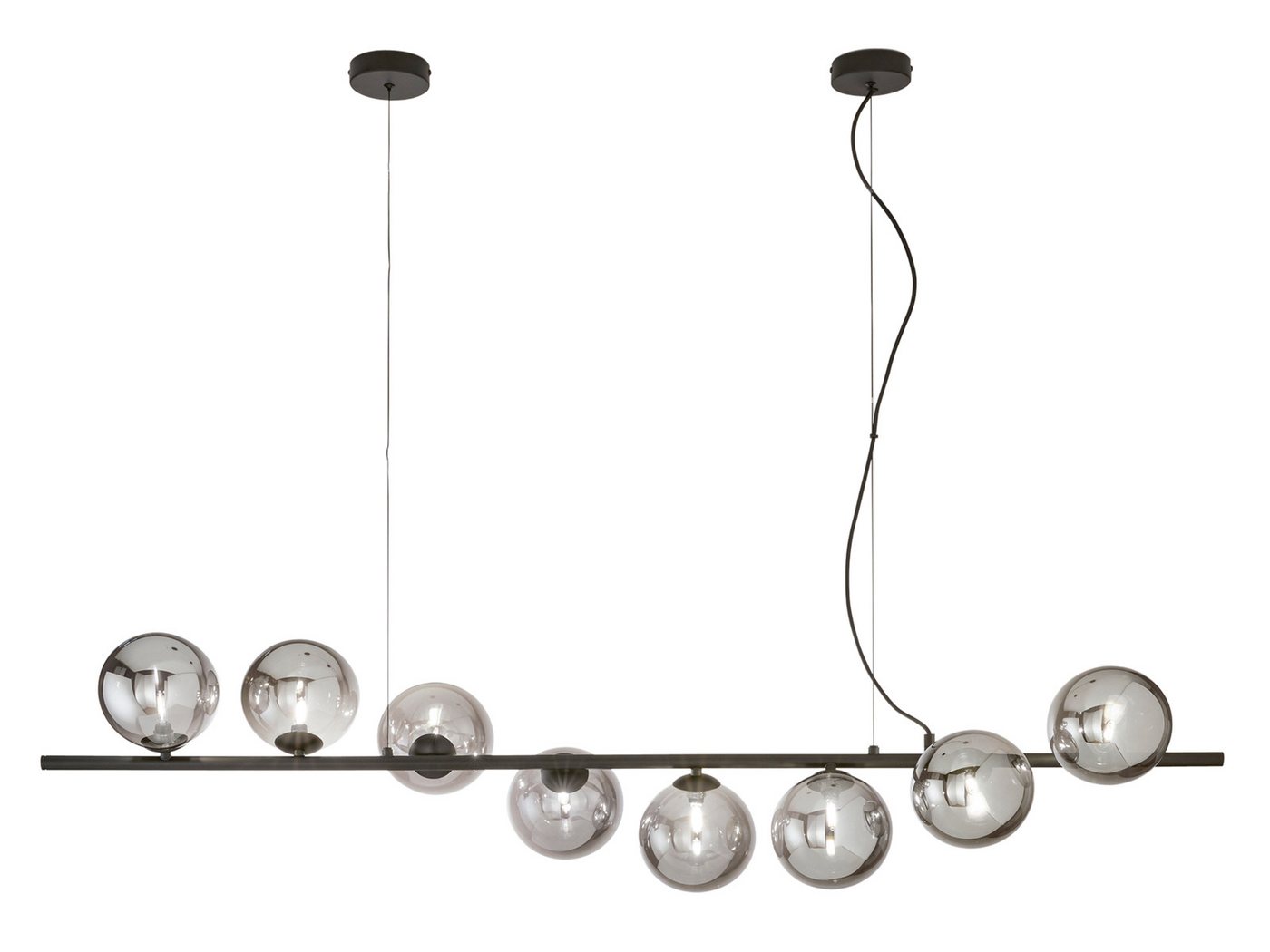 LUCE Design LED Pendelleuchte, Dimmfunktion, LED wechselbar, über Schalter in 3 Stufen dimmbar, Warmweiß, mehrflammig ausgefallen-e Kugel-Lampe lang für Esstisch, Breite 145cm LUCE Design LED Pendelleuchte, Dimmfunktion, LED wechselbar, über Schalter in 3 Stufen dimmbar, Warmweiß, mehrflammig ausgefallen-e Kugel-Lampe lang für Esstisch, Breite 145cm von LUCE Design