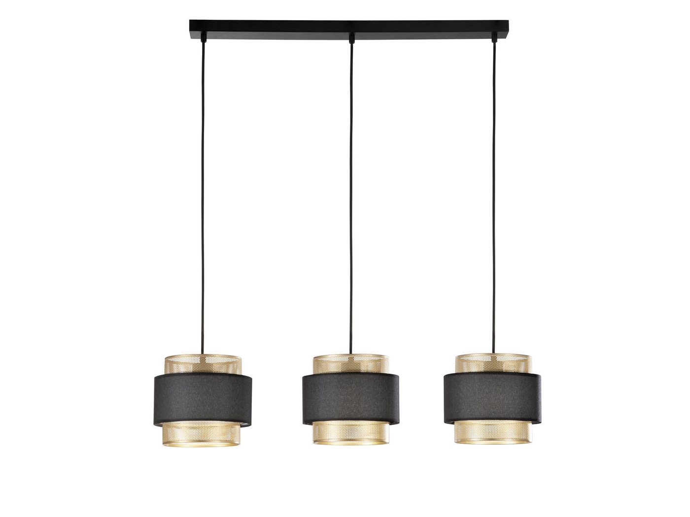 LUCE Design LED Pendelleuchte Metall Schirme mit Stoff, Breite 85cm, Dimmfunktion, LED wechselbar, Warmweiß, Hängelampe 3-flammig mit E27 Birnen, Designer Esszimmerlampe hängend LUCE Design LED Pendelleuchte Metall Schirme mit Stoff, Breite 85cm, Dimmfunktion, LED wechselbar, Warmweiß, Hängelampe 3-flammig mit E27 Birnen, Designer Esszimmerlampe hängend von LUCE Design