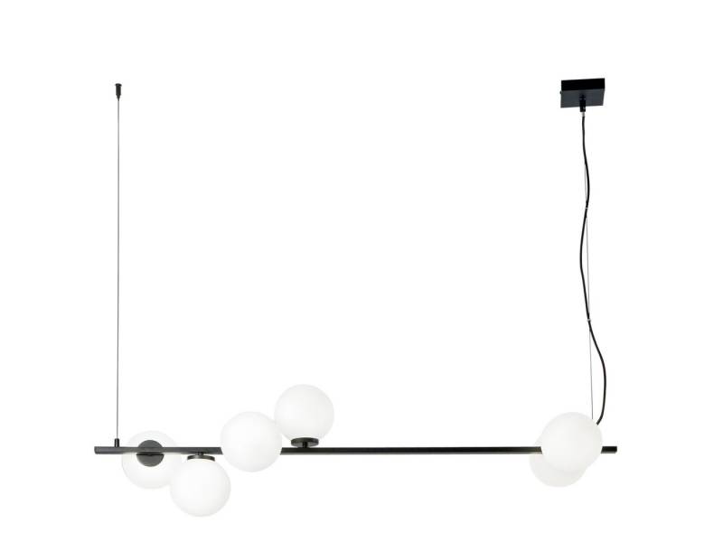 LUCE Design LED Pendelleuchte mit Glas-Kugeln 6-flammig Breite 120cm, Dimmfunktion, LED wechselbar, Warmweiß, groß-e Hängelampe mehrflammig hängend für Esstisch inkl. E14 LEDs von LUCE Design