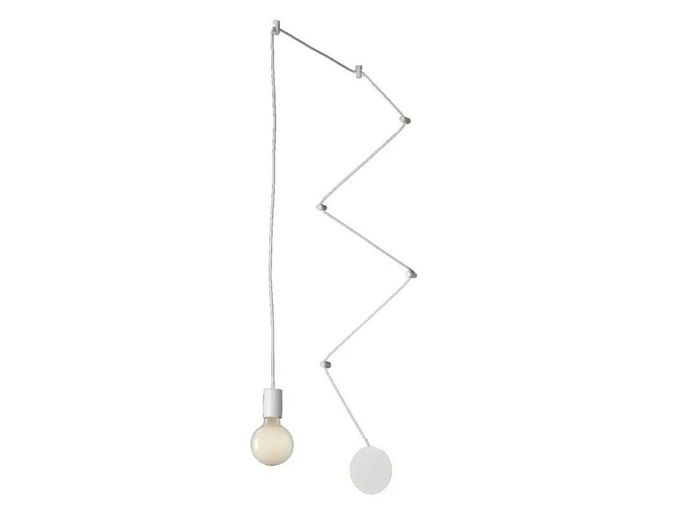 LUCE Design Pendelleuchte, ohne Leuchtmittel, minimalistische Industrial für über-n Esstisch hängend, Weiß 5m Kabel von LUCE Design