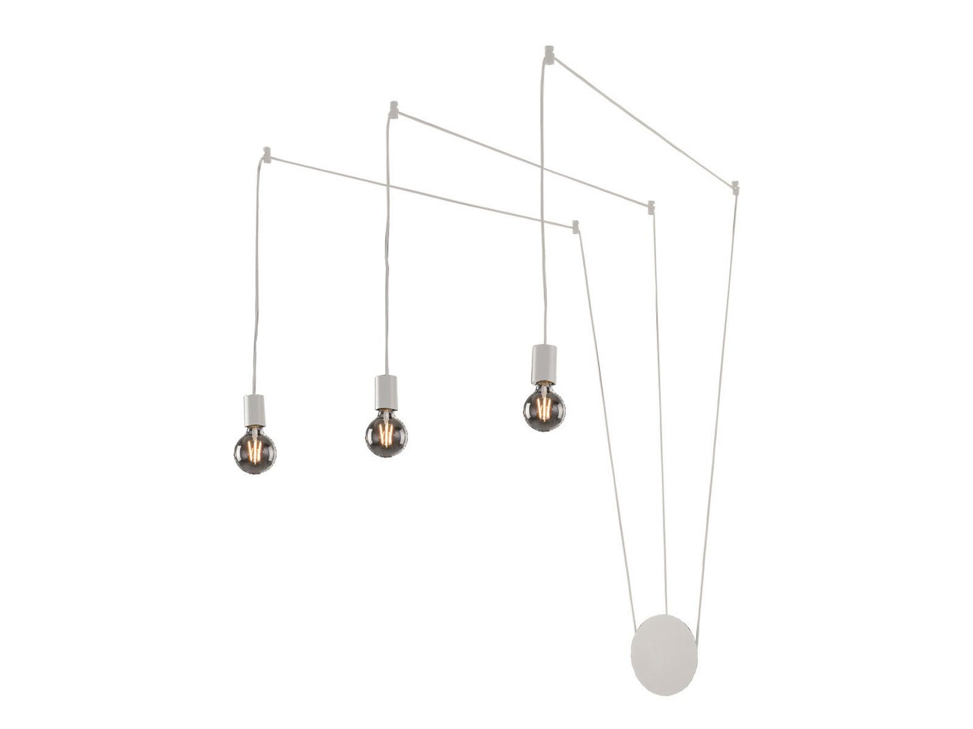 LUCE Design Pendelleuchte, ohne Leuchtmittel, minimalistische Industrial für über-n Esstisch hängend, Weiß Länge 5m von LUCE Design