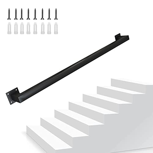 LUCEAE Handläufe Treppe Für Innen-/Außen-, Treppenwandmontage -Metalltreppen -Schienelschienen, 30-600 cm Treppe Banister Brackets Komplettes Kit - Quadratrohr/17Ft/5.1M von LUCEAE