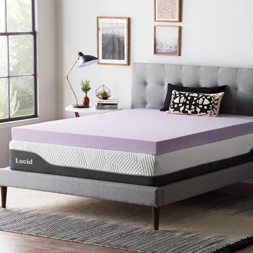 LUCID, 10,2 cm, Matratzenauflage aus Memory-Schaum, Lavendelfarben, Schaumstoff, Twin XL von LUCID