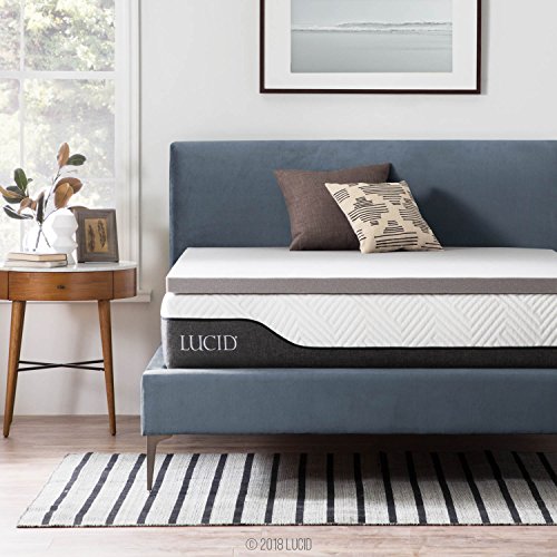 LUCID 2-Zoll-Bambuskohle-Memoryschaum-Matratzenauflage — Twin XL von LUCID