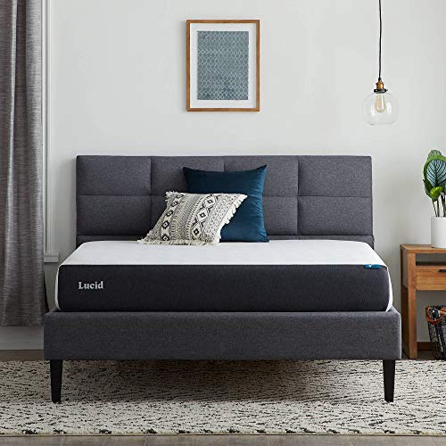 LUCID King (150 x 200 cm) Gel-Memory-Foam 20-cm-Matratze – mittleres Gefühl – Gel-Infusion – atmungsaktiver Bezug – Bett in Einer Box – gerollte Matratze – 1,5 m x 6 ft 6 x 20,3 cm – konformender von LUCID