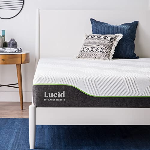 LUCID Hybrid Latex Matratze, H3, 25cm hoch – Taschenfederkernmatratze mit Gel Memory Foam & elastischem Latexschaum – Öko-Tex – Federkernmatratze, 100x200 cm von LUCID