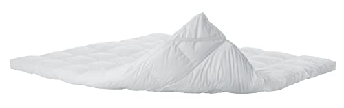 LUCID Ultraweiche 7,5 cm Microfaser Matratzenauflage 160x190 cm | Baumwoll Perkal Bezug mit 4 Eckbändern | Öko-Tex | Atmungsaktiver Matratzen Topper von LUCID