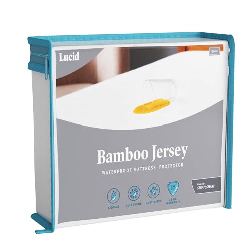 LUCID Premium Viskose aus Bambus-Jersey-Matratzenschoner — ultraweich — wasserdicht — voll von LUCID