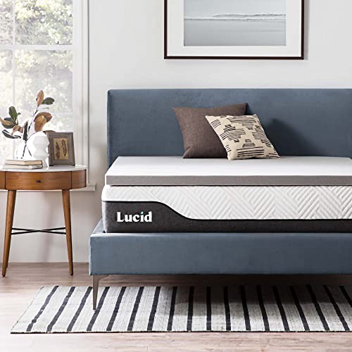 LUCID Memory Foam Matratzen Topper 135x190cm mit Bambuskohle, 5 cm dicke Matratzenauflage 135 x 190 cm von LUCID